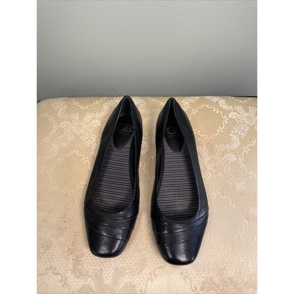 Gianni Bini Square Oval Toe Black Flats Women’s Size 7.5 SEE SCUFFS - Picture 1 of 14